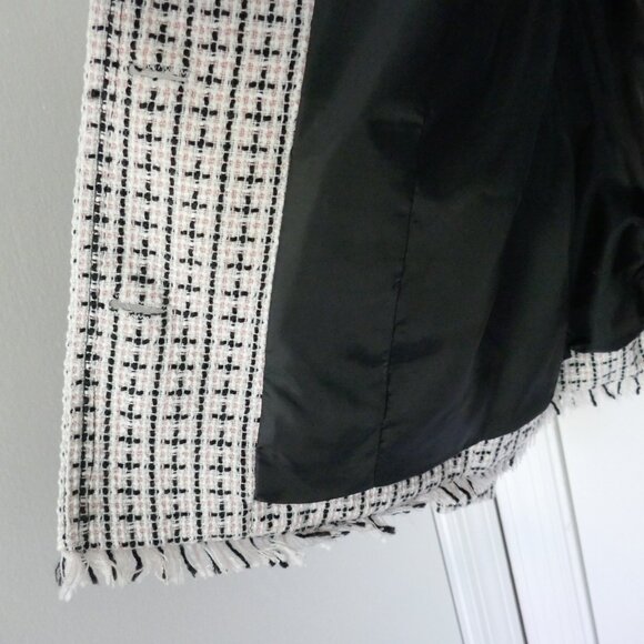 NWT vintage Lane Bryant tweed boucle blazer jacket pink black white size 16 - Picture 6 of 8
